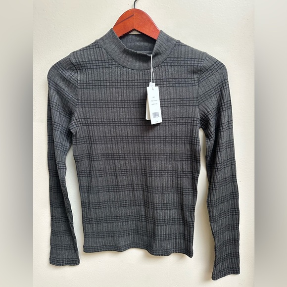 NWT Vince Variegated Rib Striped Mock Neck Sweater - Picture 2 of 10